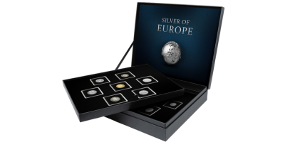 Európa utolsó ezüsttartalmú érméi gyűjtői díszdobozban
