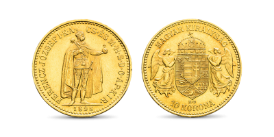 Eredeti arany 10 koronás az Osztrák-Magyar Monarchiából