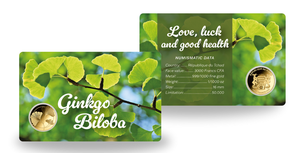 Magyar Éremkibocsátó Kft. - Ginkgo biloba színarany érme kártyában 