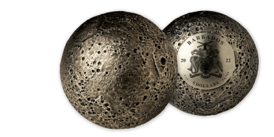 Gömb alakú Merkúr érme 31,1 g színezüstből 