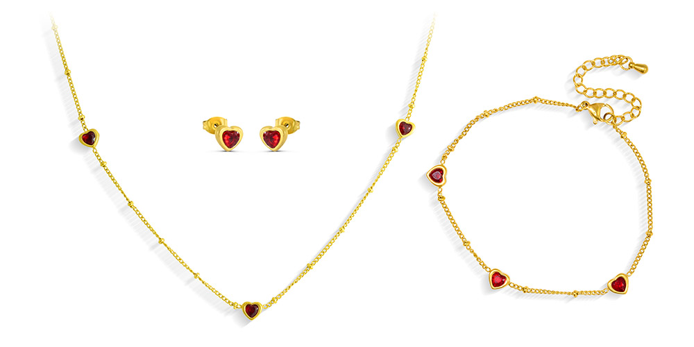 Magyar Éremkiocsátó Kft. - Aranyozott ékszerszett ragyogó szívekkel