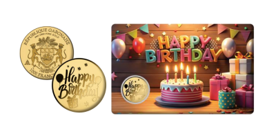 Boldog születésnapot érme tartókártyában 