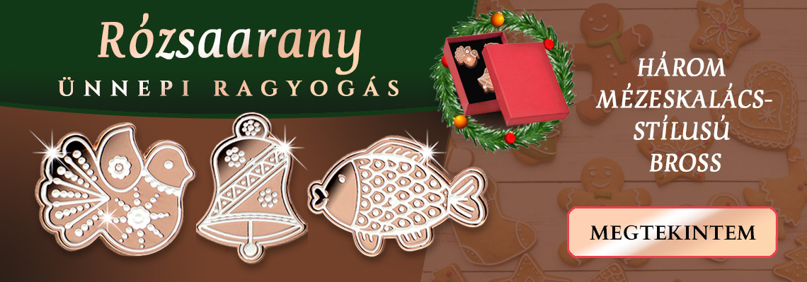  Rózsaarany bevonatú karácsonyi brossok