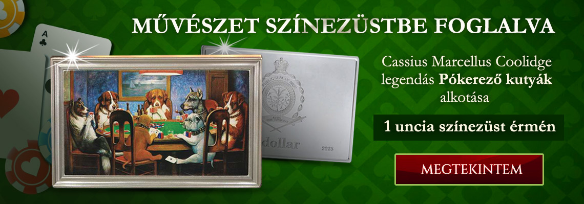 Cassius Marcellus Coolidge ikonikus festménye 1 uncia színezüstön