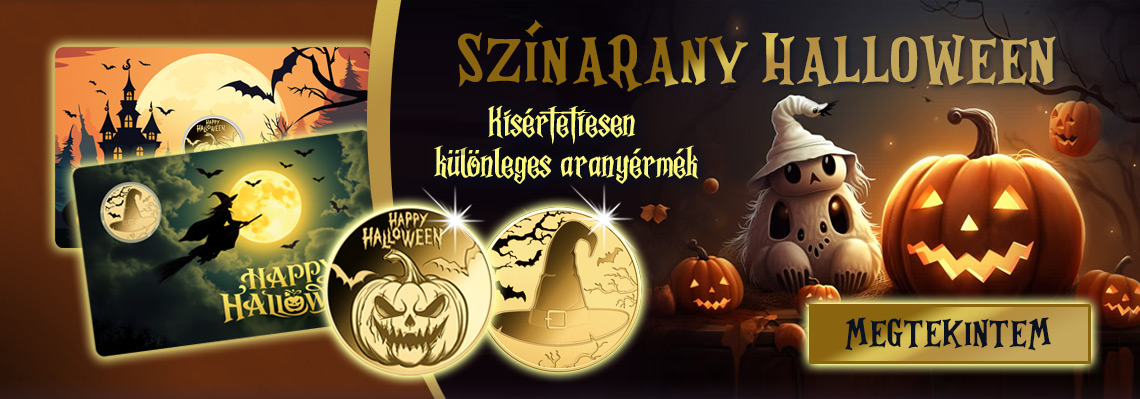 Színarany Halloween érmék