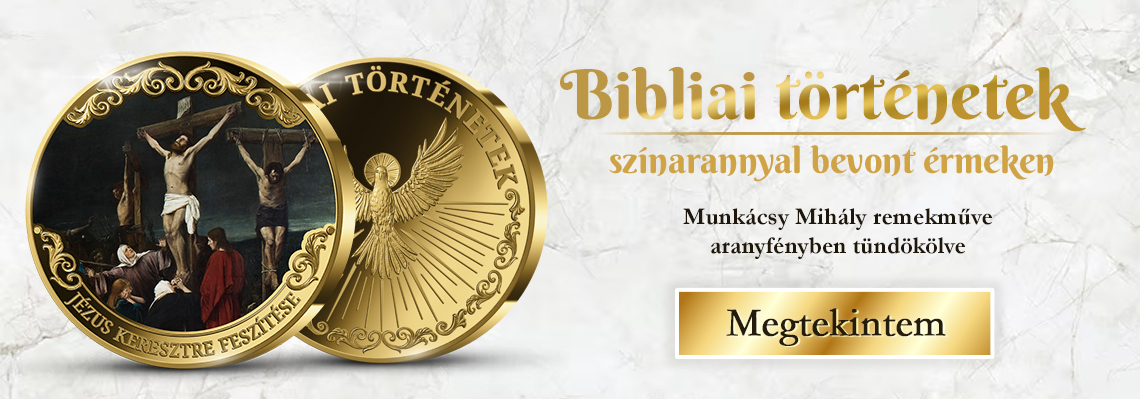 Bibliai történetek aranyfényben tündöklő érmeken