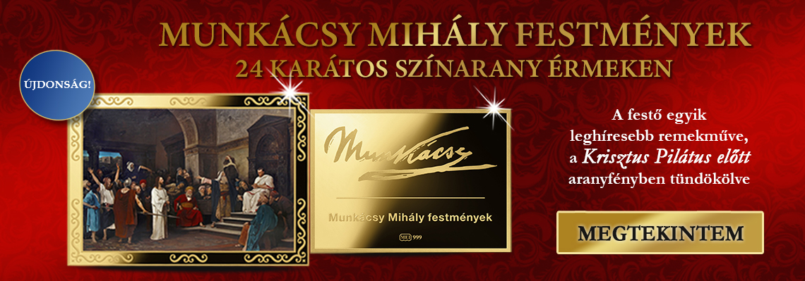Krisztus Pilátus előtt 24 karátos színarany érem