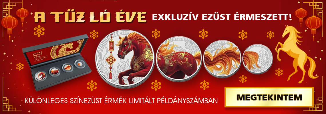 Tűz Ló éve 4 színezüst érméből álló szett