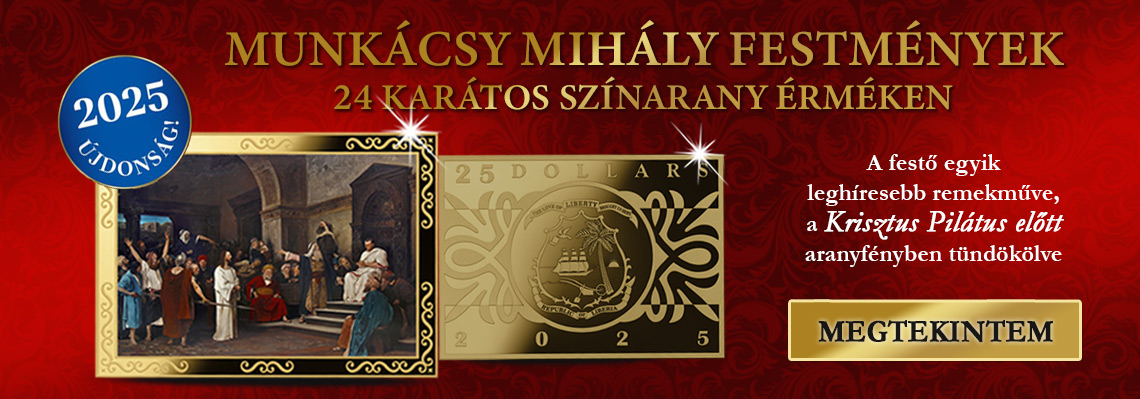 Krisztus Pilátus előtt 24 karátos színarany érme