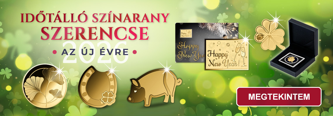 Színarany szerencsehozó érmék