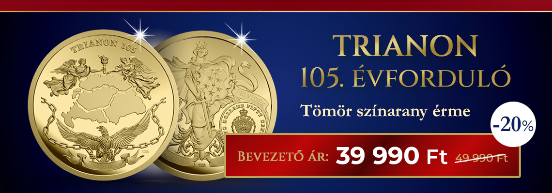 Színarany jubileumi Trianon emlékérme