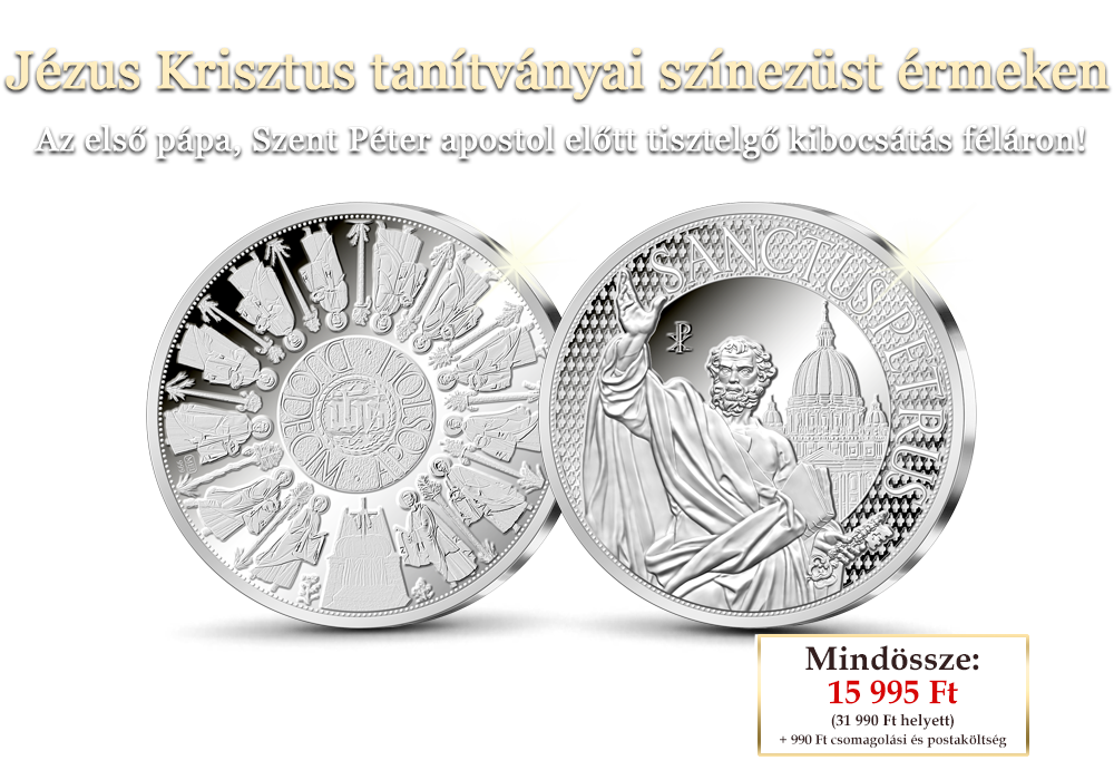 Jézus Krisztus tanítványai színezüst érmeken