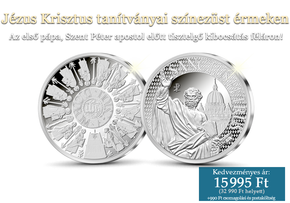 Jézus Krisztus tanítványai színezüst érmeken