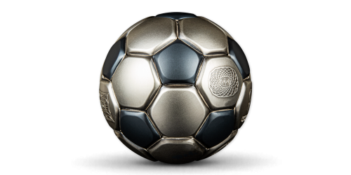 A 2022-es katari FIFA Labdarúgó-világbajnokság focilabda formájú érméje ...