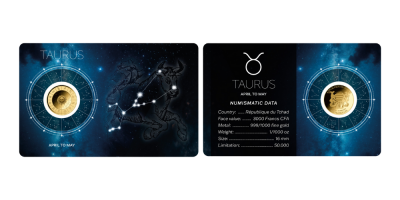 Bika csillagjegy színarany érme tartókártyában