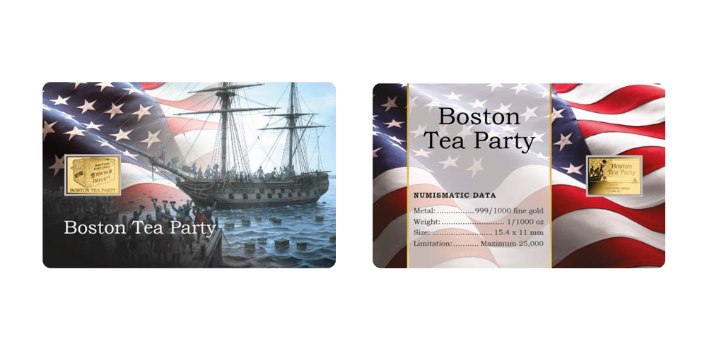 Magyar Éremkibocsátó Kft. - Bostoni teadélután színarany érem tartókártyában