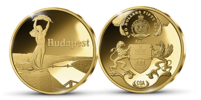 Hazánk szíve, Budapest színtiszta arany érmén