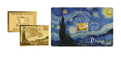 Csillagos éj, Van Gogh festménye színarany érmén 