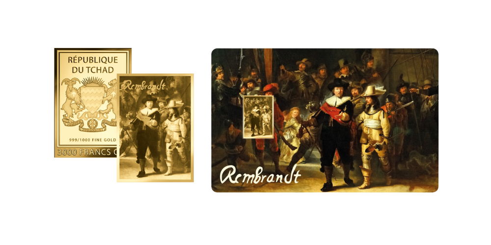  Magyar Éremkibocsátó Kft. -   Rembrandt Éjjeli őrjárat festménye színaranyon