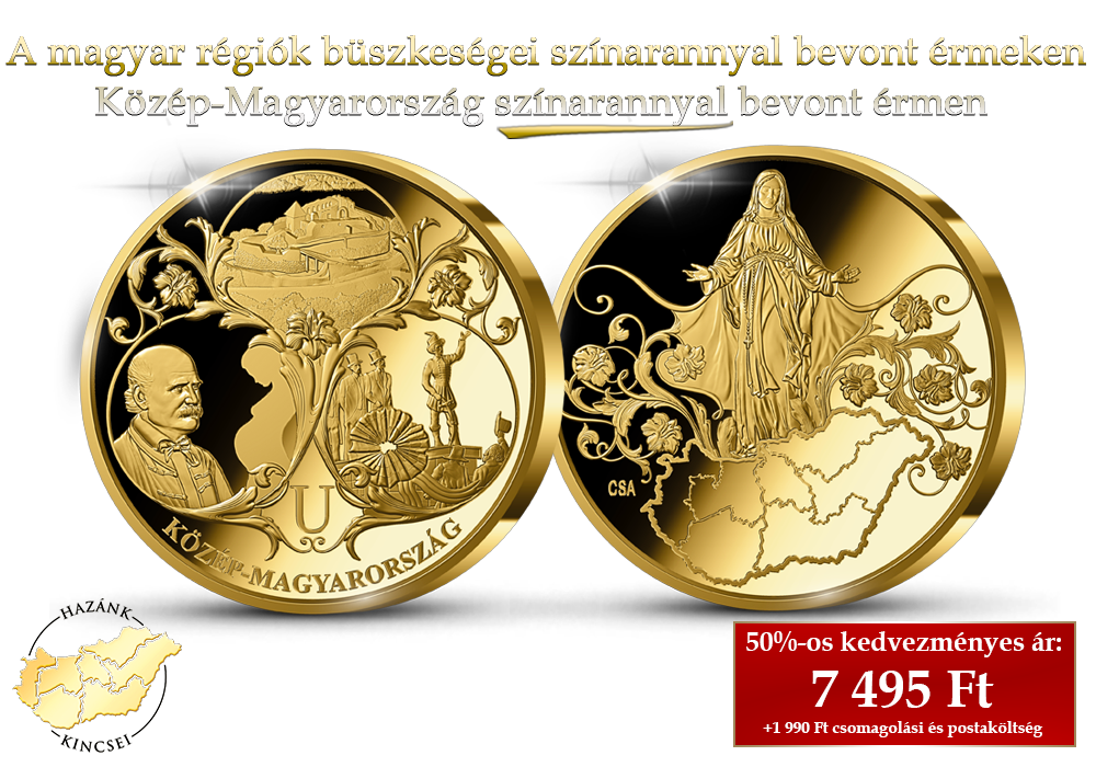 A magyar r&eacute;gi&oacute;k b&uuml;szkes&eacute;gei sz&iacute;narannyal bevont &eacute;rmeken