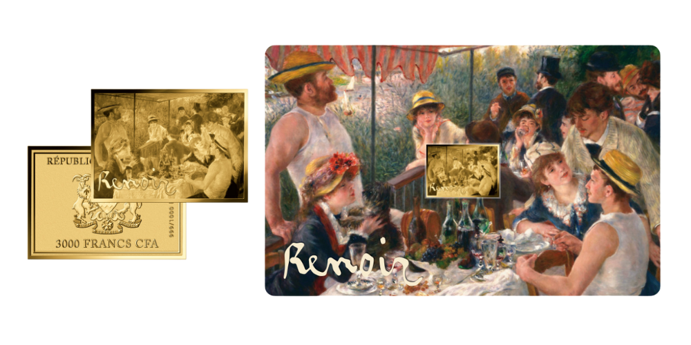 Magyar Éremkibocsátó Kft. -  Renoir Evezősök reggelije festménye színaranyon