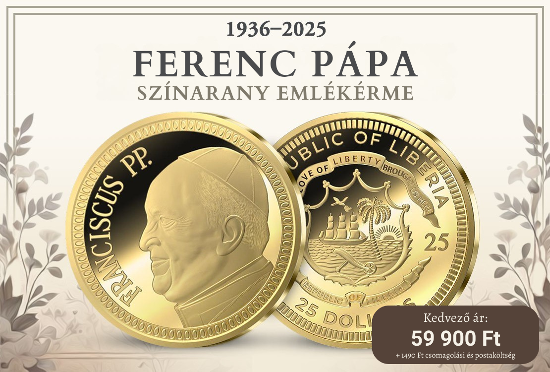 Ferenc pápa érme színarany emlékérme 