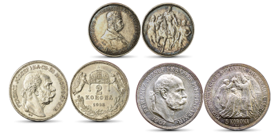 Eredeti ezüst érmék az osztrák-magyar birodalomból