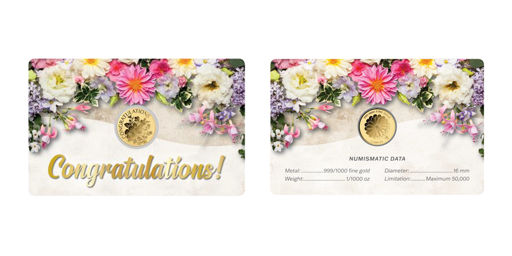 Magyar Éremkibocsátó Kft. -  Gratulálok feliratú érem tartókártyában