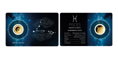 Halak csillagjegy színarany érme tartókártyában 
