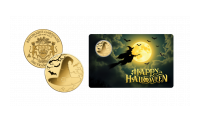 Magyar Éremkibocsátó Kft.-  Halloween boszorkány színarany érme kártyában