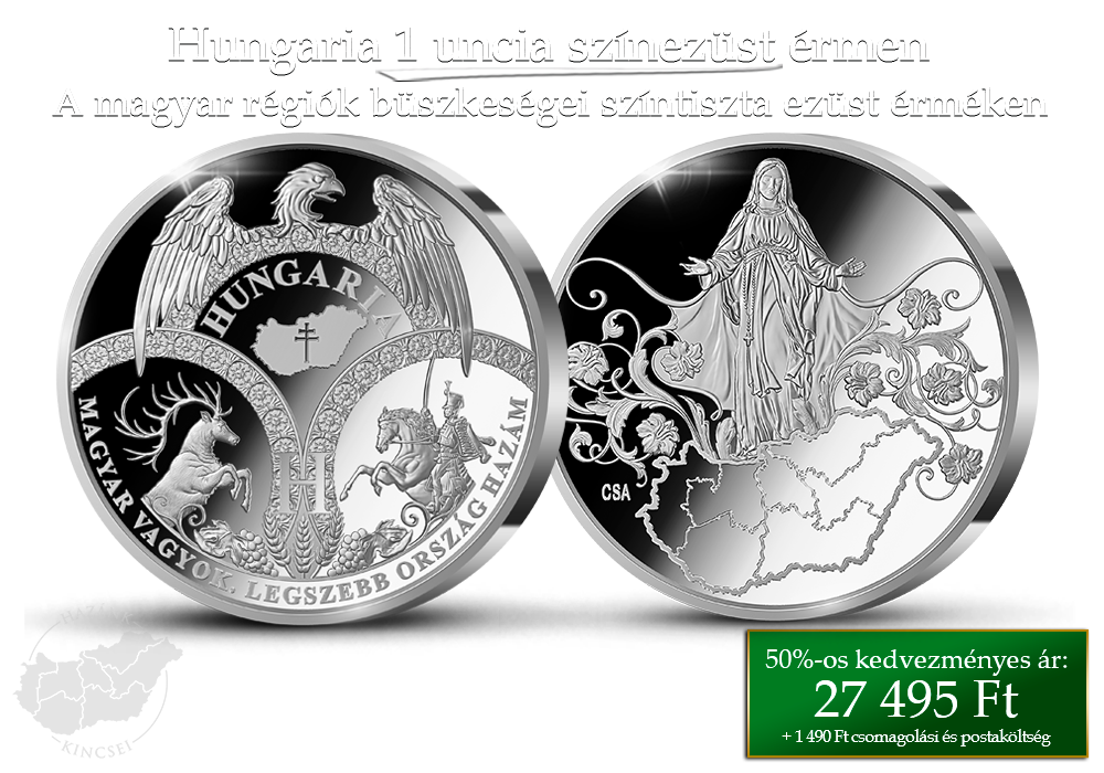 A magyar régiók büszkeségei színezüst érmeken