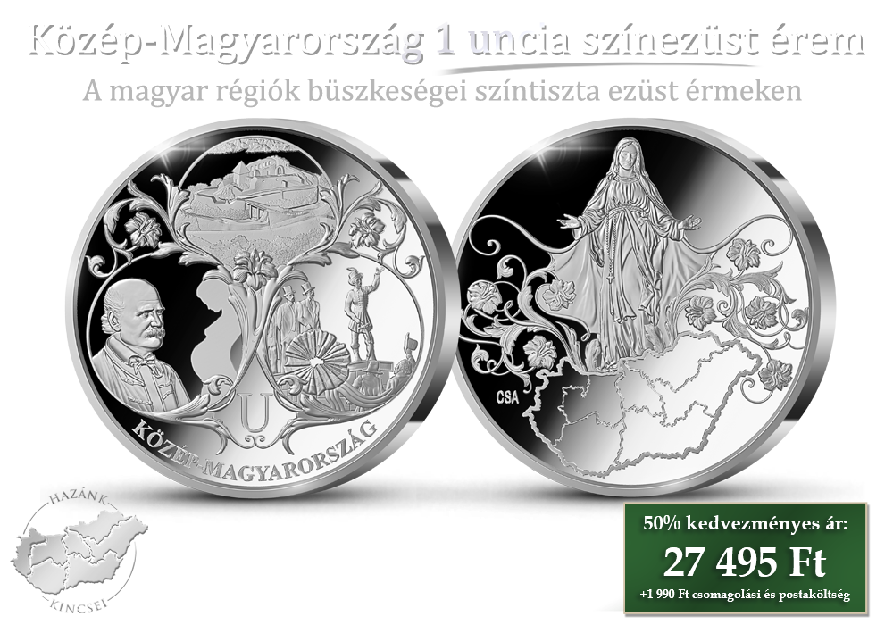 A magyar régiók büszkeségei színezüst érmeken
