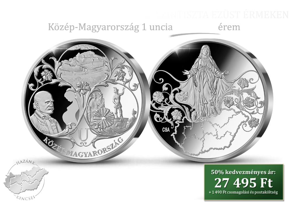 A magyar régiók büszkeségei színezüst érmeken