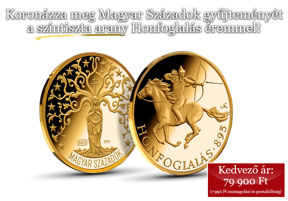 24 karátos arany érem nemzetünk első diadalának tiszteletére