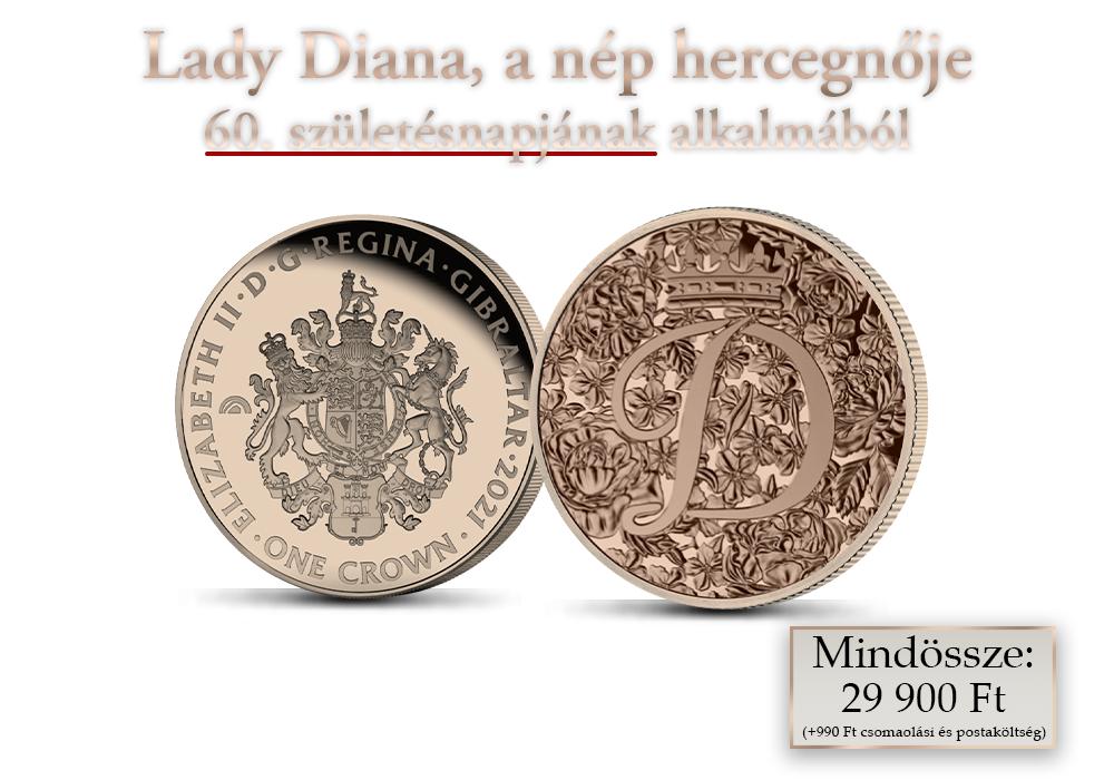 Humánium érme Diana hercegnő emlékére