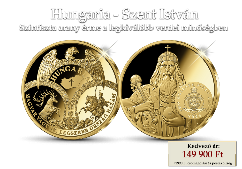 Hungaria - Szent Istv&aacute;n sz&iacute;ntiszta arany &eacute;rme