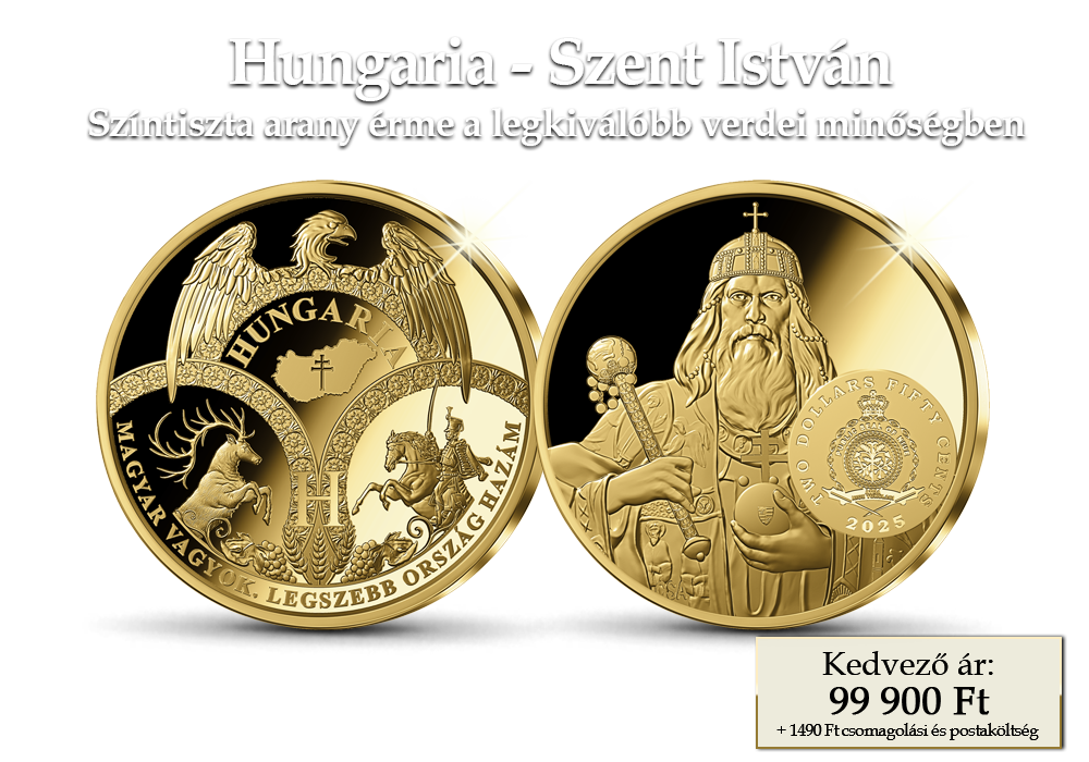 Hungaria - Szent István színtiszta arany érme
