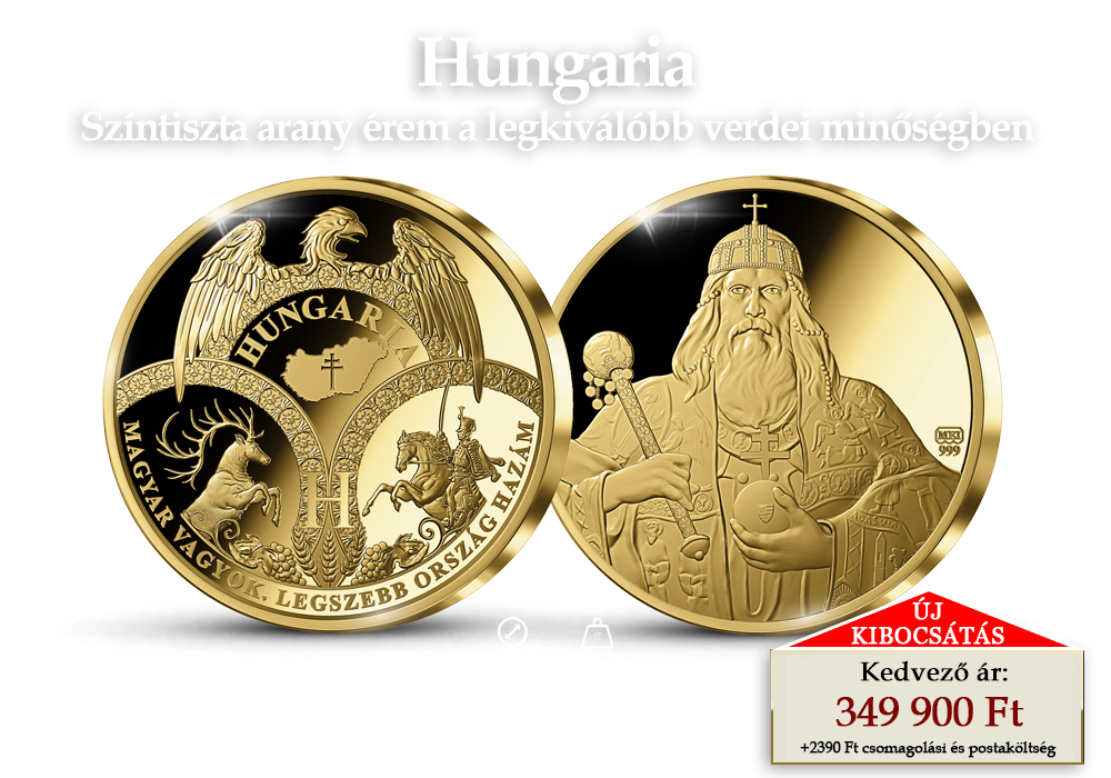 Hungaria sz&iacute;ntiszta arany &eacute;rem