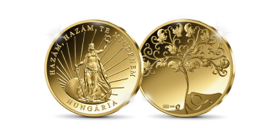24 karátos arany Hungária érem