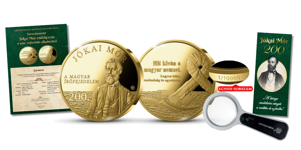 Magyar Éremkibocsátó Kft. - Jókai Mór színarannyal bevont emlékérem
