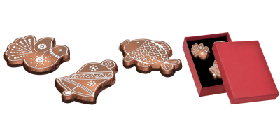 Rózsaarany bevonatú karácsonyi brossok 