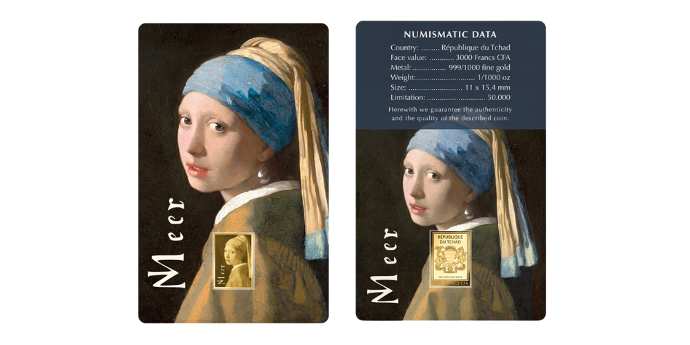  Magyar Éremkibocsátó Kft. -  Vermeer Lány göngy fülbevalóval festménye színaranyon