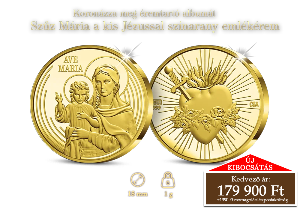Sz&iacute;narany Szűz M&aacute;ria a kis J&eacute;zussal eml&eacute;k&eacute;rem