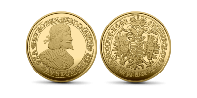 Milliomosok kincsei - 1642-es III. Ferdinánd 10 dukát replika színarany bevonattal