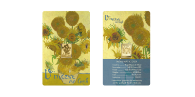 Napraforgók, Vincent van Gogh festménye színarany érmén