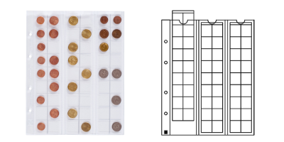 OPTIMA 20 Lefűzhető lapok csomagban 54 db érme tárolására 