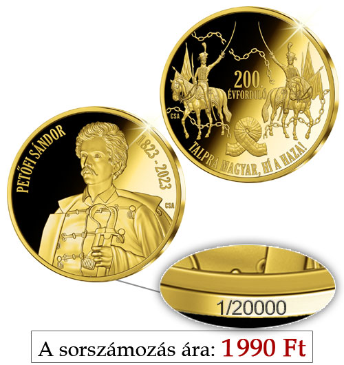 Magyar Éremkibocsátó Kft. - Petőfi Sándor érem egyedi sorszámmal