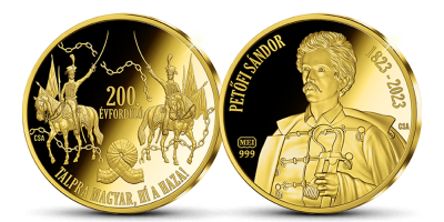 Petőfi Sándor színarany emlékérem díszdobozban