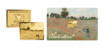 Pipacsmező, Claude Monet festménye színarany érmén