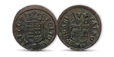 II. Rákóczi Ferenc utolsó 1 polturás rézpénze (1707) – A szabadságharc eredeti pénze